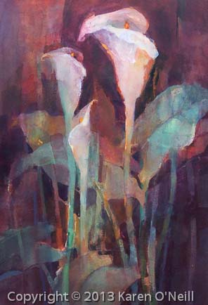 Calla Garden at Dusk