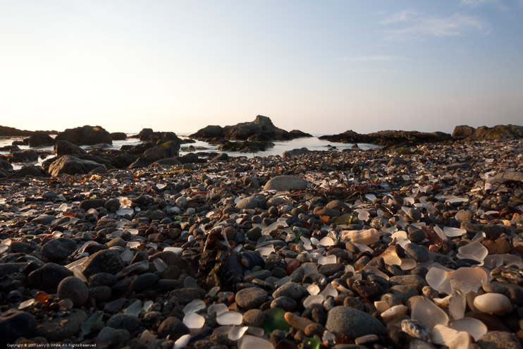 Glass Beach at Sunset