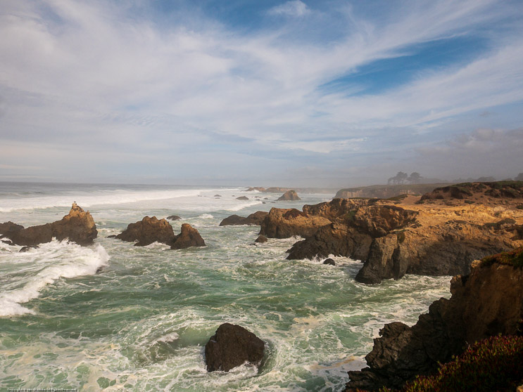 High Tide and Fog, Glass Beach