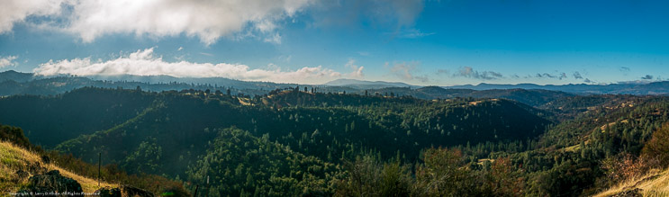 Panorama with clouds and Mist