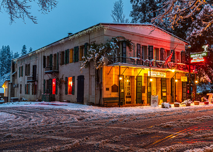 Murphys Hotel on a Snowy Evening