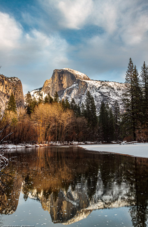 Half Dome Near Sunset with Reflection