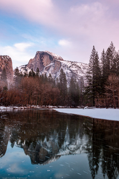 Half Dome Near Sunset with Reflection