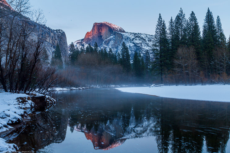 Half Dome Near Sunset with Reflection
